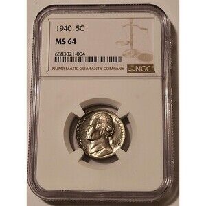 1940 Jefferson Nickel MS64 NGC